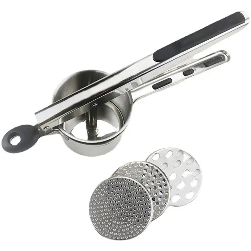 

AEE4-Potato Blender, Spaghetti Making Machine With 3 Interchangeable Discs For Making Mashed Potatoes, Pasta Press