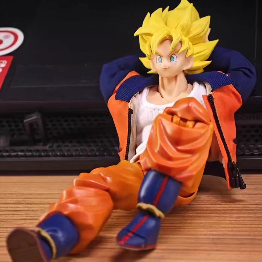 سترة سلكية مخصصة مصنوعة يدويًا لعام 1/12 سترة بيضاء لـ 6 بوصة SHF Son Goku Kakarotto Dragon Ball Body (بدون شكل)
