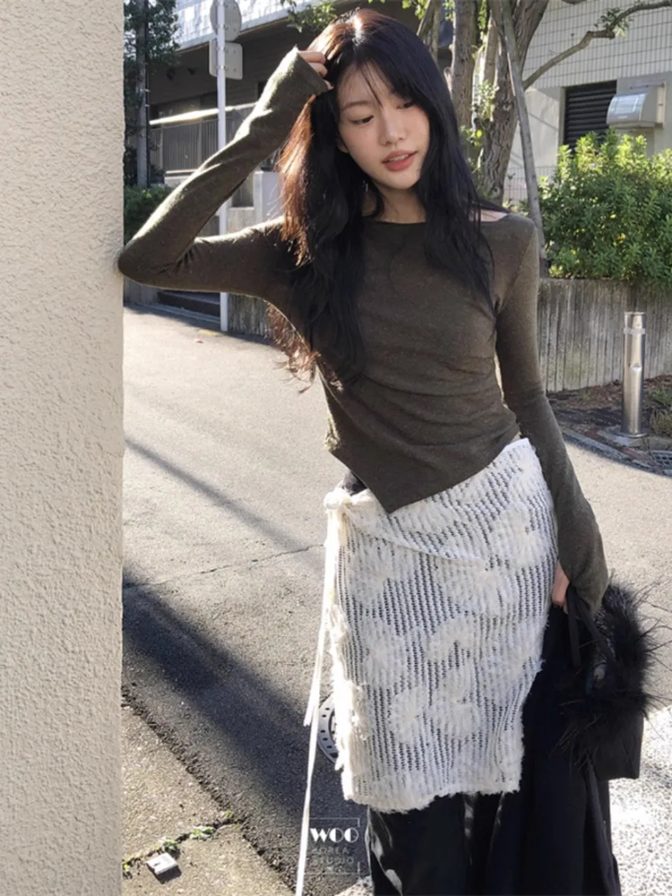 

Exclusive High Waist ort Skirt with Apron Design Floral 3D Print Wrap around Skirt for Women Commute Sle