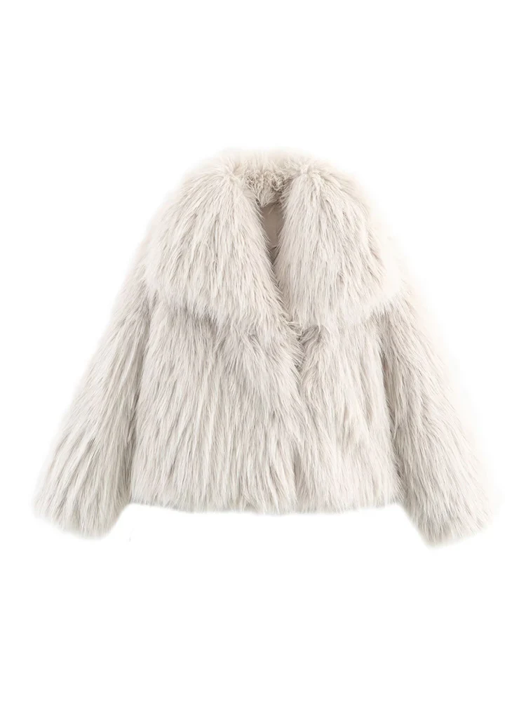 معاطف نسائية شتوية سميكة من الفرو الصناعي 2025 سترة جديدة للخريف من الفرو منفوش وفضفاضة مناسبة ملابس خارجية أنيقة للسيدات للشارع الدافئ #4