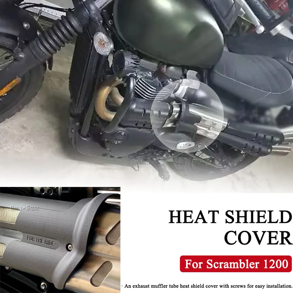 

New Motorcycle Accessories For SCRAMBLER Scrambler 1200 Heat Shield Curve Exhaust Muffler Pipe Cover Black Guard