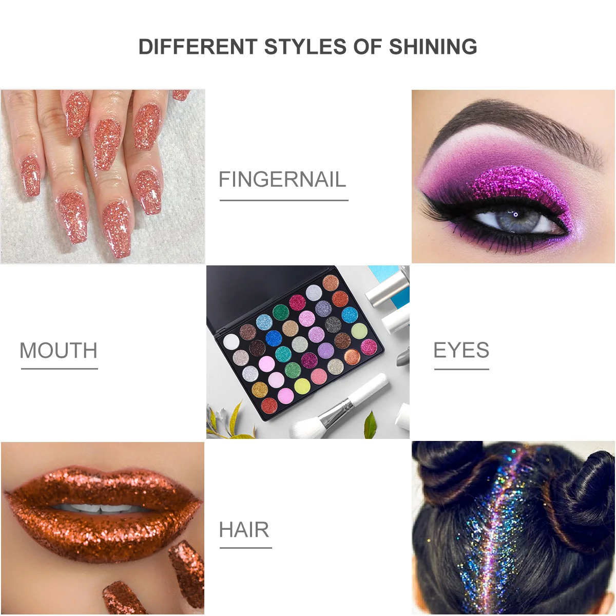 グリッターアイ Frcolor グリッターアイシャドウパレット シャイニーアイシャドウ カラフル 高発色