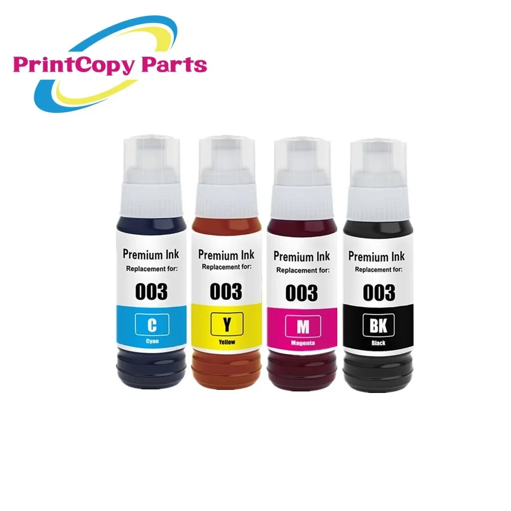 4Bottle Refill 003 Dye Ink for Epson L1110 L1210 L1216 L1250 L1256 L3100 L3101 L3106 L3110 L3210 L3150 L3250 L5190 70ML/Bottle