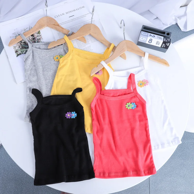 Summer Girls Tank Tops Baby Camis Children Clothes Cotton Kids T Shirts