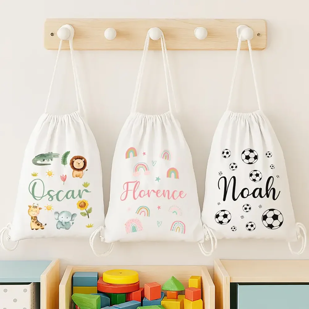 

Personalised Goodie Bag Children Gym Swimming Bag Nursery Pe Drawstring Backpack Kindergarten Back To School Party Decoration