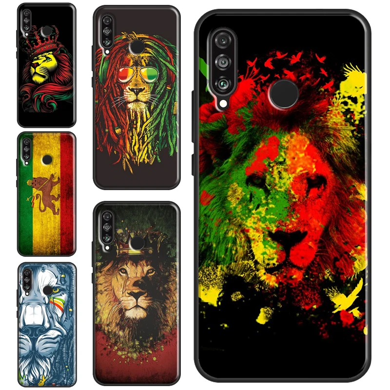 Rasta Lion Reggae Bob Marleys Case For Huawei P20 Lite P10 P30 P40 Mate 20 Pro Silicone Case For P Smart 2019 2021 Cover