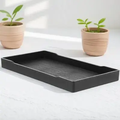 

Thickened Bathroom Tray White Wood Grain Rectangle Vanity Storage Plate Masonry Counter Jewelry Holder