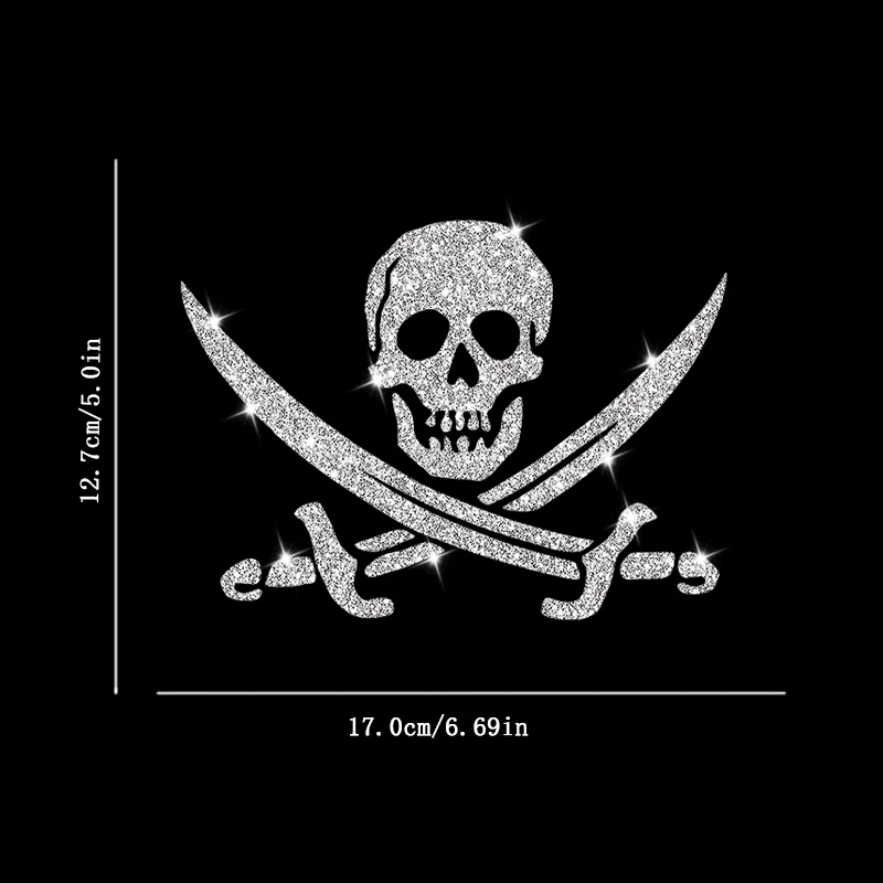 Shiny Pirate Flag Decal, Wall Sticker, Car Sticker, Car Window Decoration, Vinyl Sticker