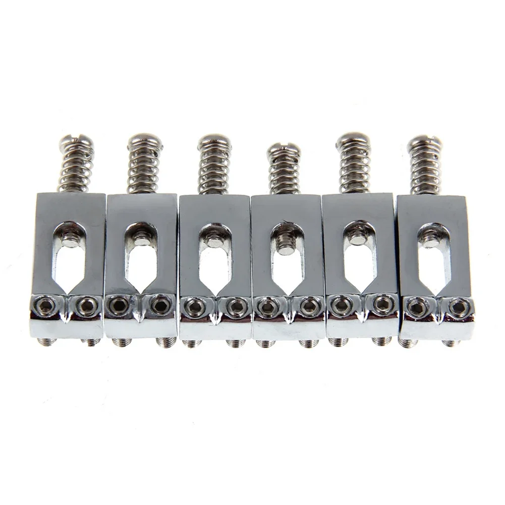 6pcs Electric Guitar Tremolo Fixed Bridge Saddles with Wrench for Strat Guitar