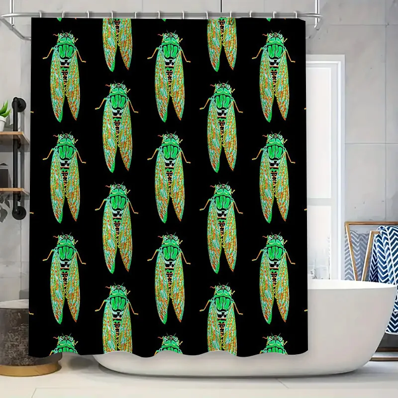 

Cicada Shower Curtain Nature Insect Wall Art Bathroom Decor Tropical Forest Backdrop Vintage Chic Home Textile