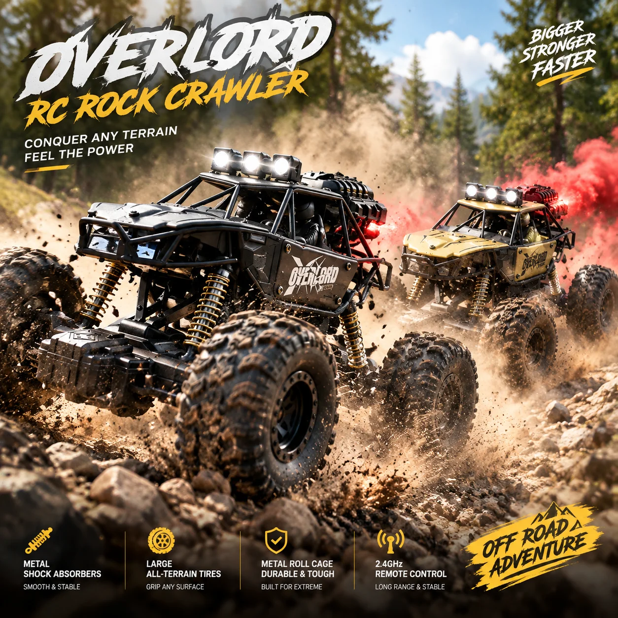 Remote control car, alloy climbing off-road vehicle, drop resistant charging, high-speed racing, toy car, children's gift