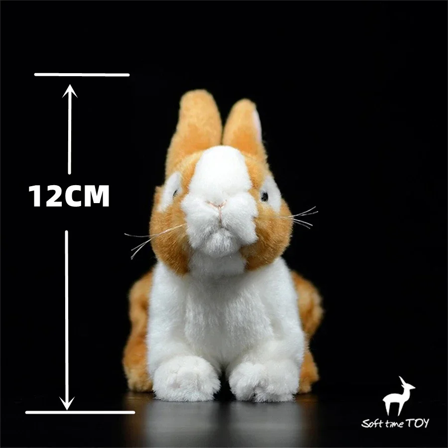 Dutch Bunny High Fidelity Orange Rabbit Plushie Dutch Rabbits Plush Toys Lifelike Animals Simulation Stuffed Doll Kawai Toy