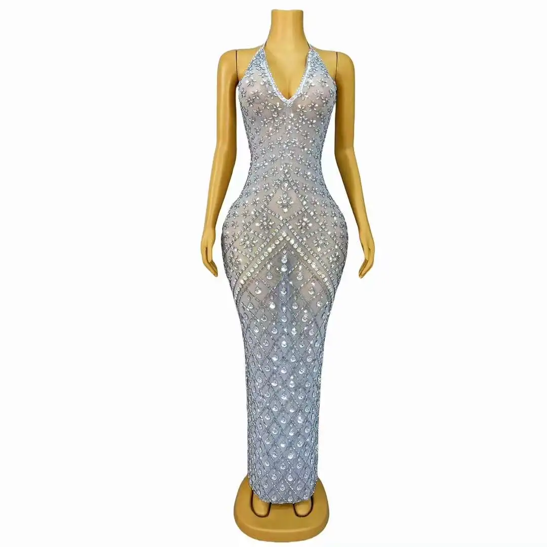 

Diamonds Wedding Dress for Women Goddess Senior Photoshoot Props Homecoming Celebrate Las Vegas Show Wear Outfit Wumengshan