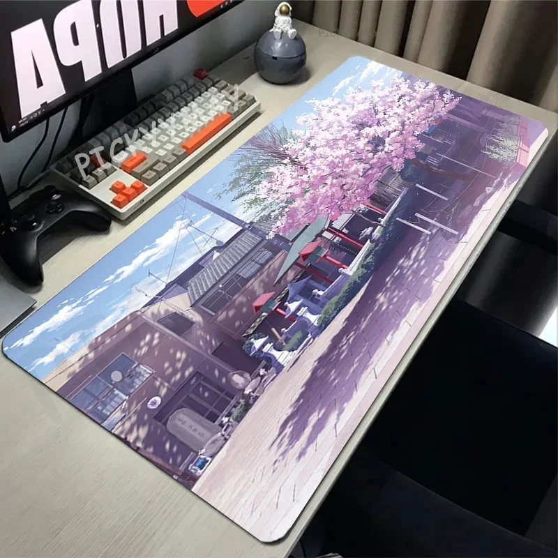 Straat Pixel 80x30 cm XXL Lock Edge Muismatten Grote Gaming Muismat Toetsenbord Matten Muis Mat Beest Bureau Pad voor Gift Muismatten