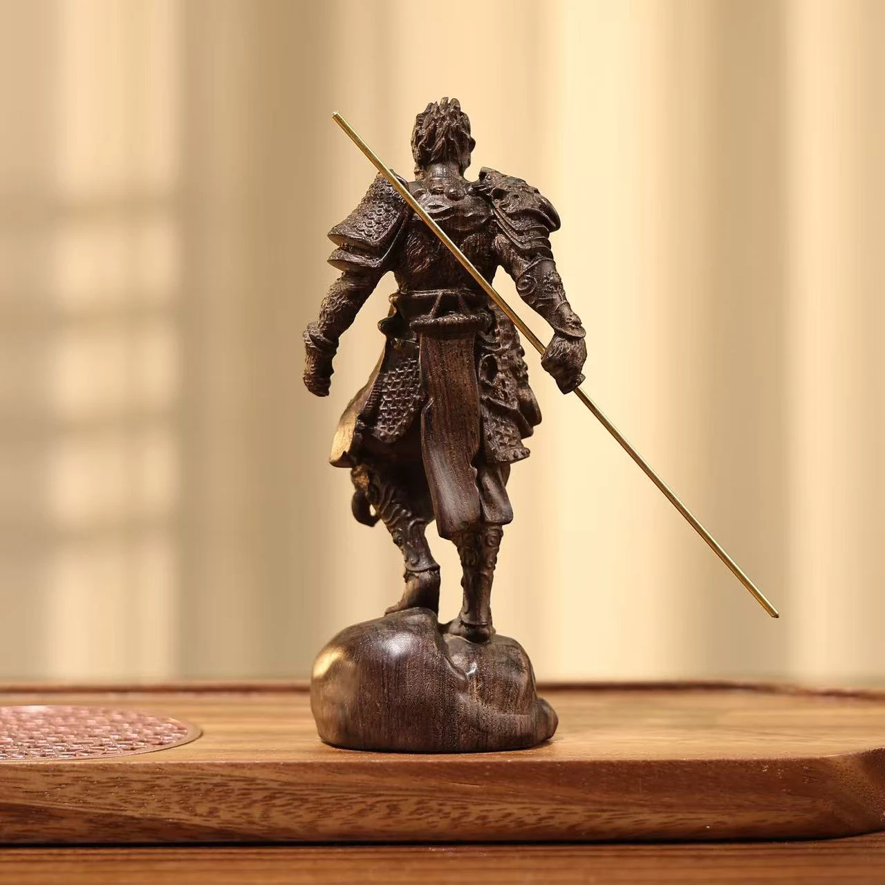 Wood Carving Wukong Ornaments Qi Tian Da Sheng Hand-Made Home Decoration