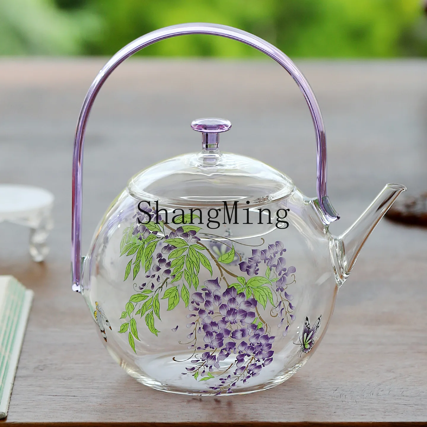 

Чайник DSA с цветочным узором из стекла, для кипячения воды, бытовой, с подъемной ручкой, термостойкий, для кипячения.