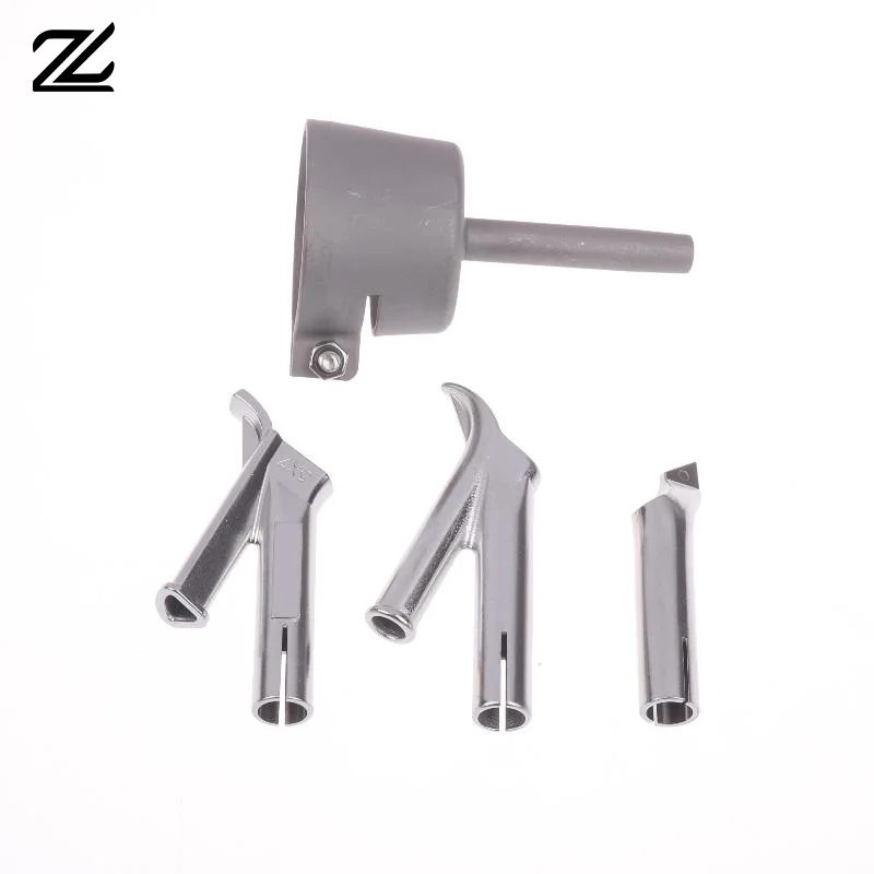 【New】4Pcs Hot Air Welding Torch Fittings Welding Nozzle Stainless Steel Welding Nozzle Triangle Fixed Point Nozzle Round Nozzle