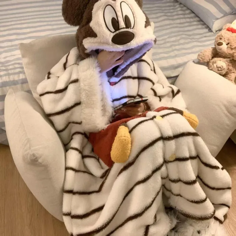 Hello Kitty Kuromi ma chemise de nuit mélodie pyjama à capuche en velours corail pour femmes hiver plus velours épaissi chaud ensemble de vêtements de maison