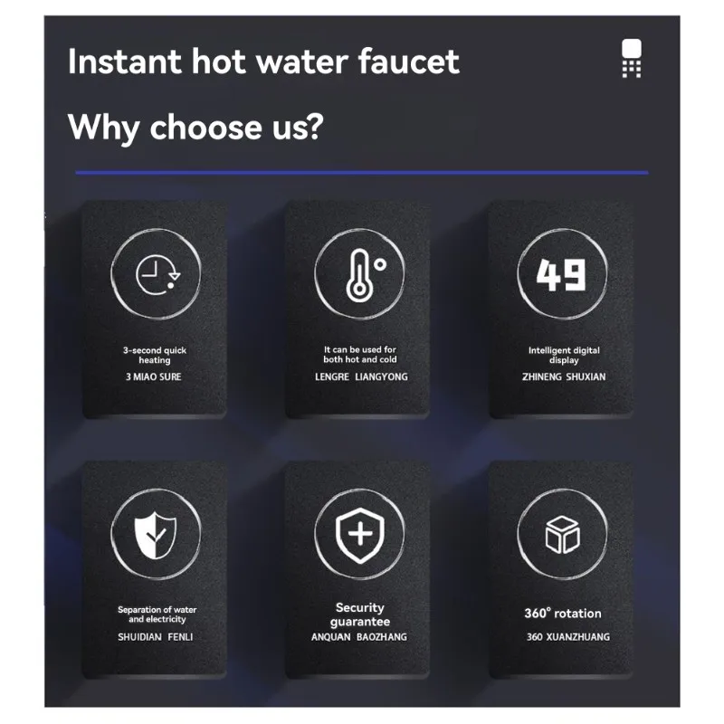 

【SELLING FAST! 】Side Water Inlet EU Plug Rotatable Bathroom Kitchen Heating Faucet Digital Display Household Instant Hot Water F