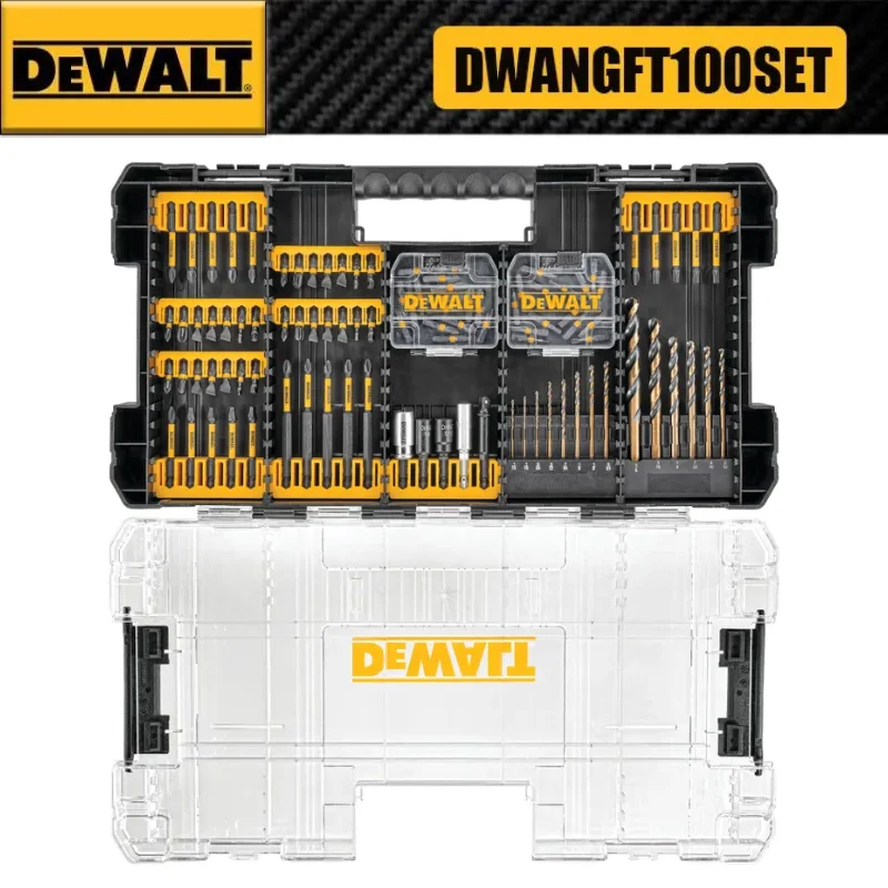 

DEWALT DWANGFT100SET FlexTorq Drill Bit Set 100pc Electric Screwdriver Twist Drill Bits Magnetic Holder Power Tool Accessories