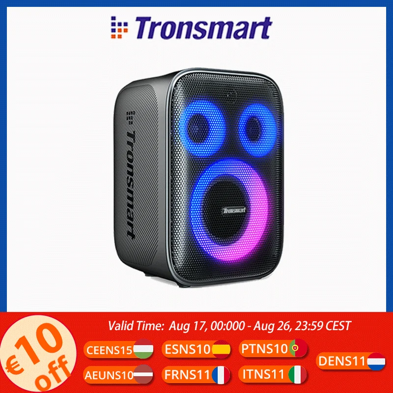 Tronsmart Halo 200 Bluetooth-Lautsprecher Leistungsstarker Party-Lautsprecher mit Tiefbass, 3-Wege-Soundsystem, Kabelgebundenes Mikrofon & Gitarreneingang, APP-Steuerung