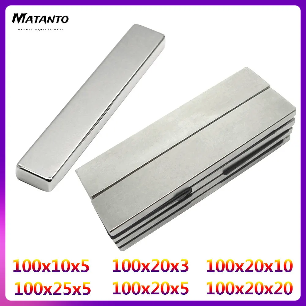 

1/2/5/10PCS 100x10x5mm /100x25x5mm Longer Block Powerful Strong Magnetic Magnets N35 100x20x5mm Quadrate Permanent NdFeB Magnets