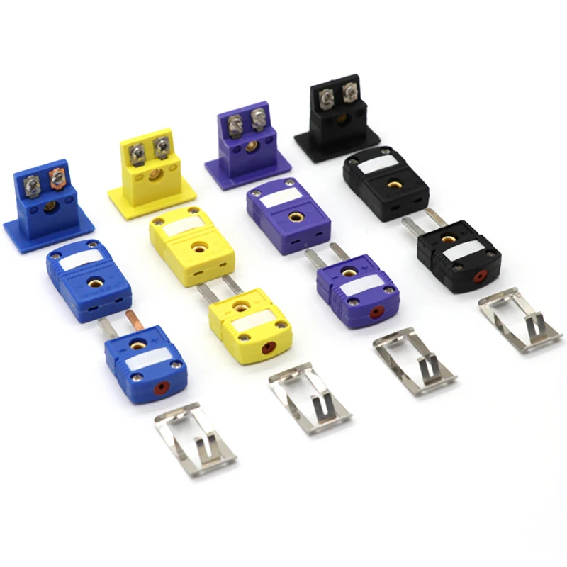 1~100pcs 열전대 소형 소켓 및 플러그 커넥터 K/T/J/E 유형 패널 장착 열전대 플러그 및 소켓 센서
