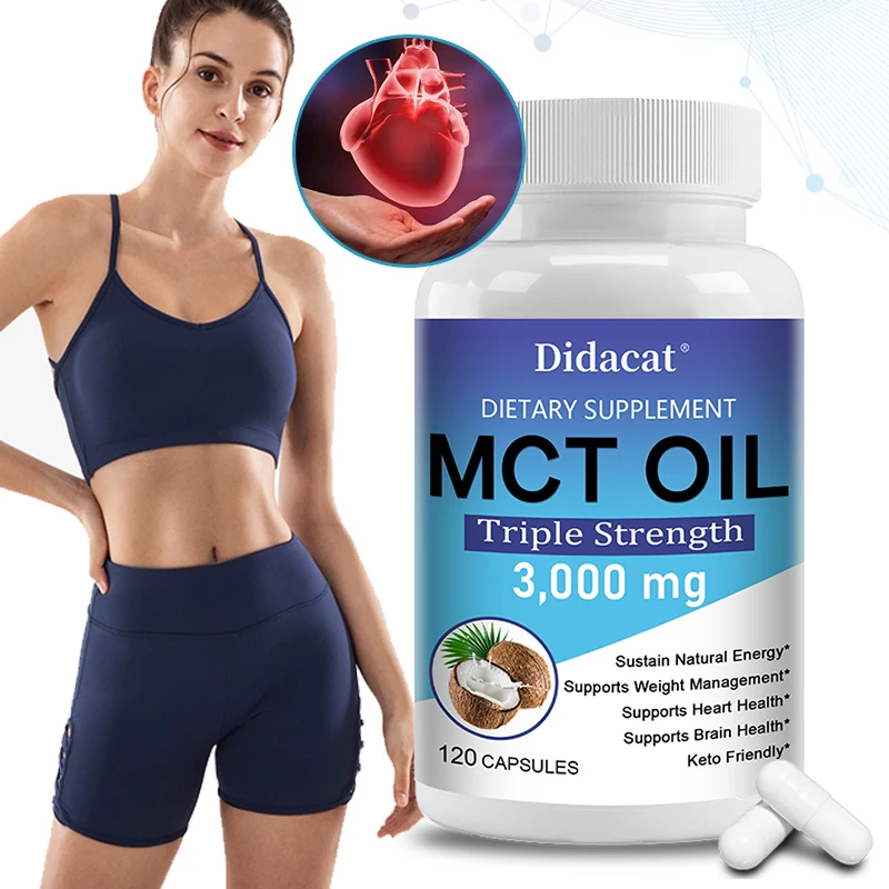 MCT Oil Capsules 3000 Mg - Great for Ketogenic Diet, Ketosis & Ketogenic Diet, Healthy Weight Management, Heart & Brain Health