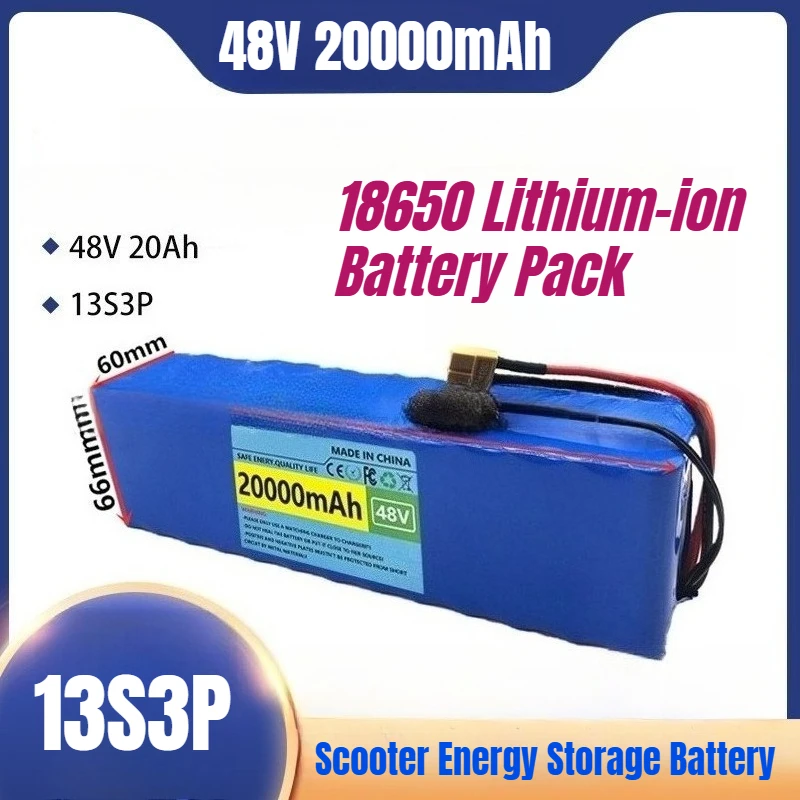 

48V 13S3P 20000mAh Scooter Energy Storage Battery with BMS 18650 Lithium-ion Battery Pack