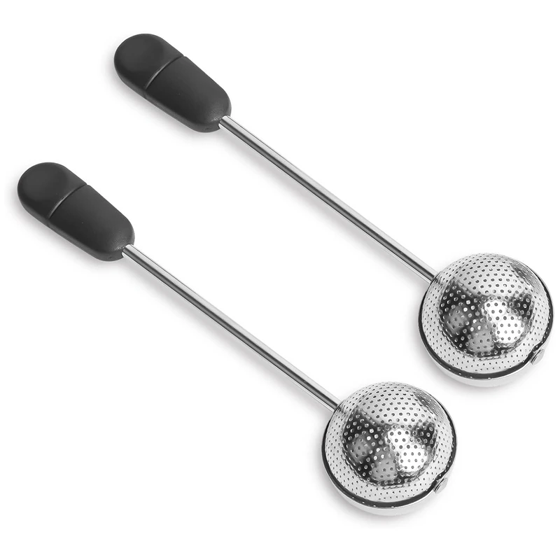 Long Handle Twisting Tea Ball, 2Pcs Tea Ball Infuser For Loose Tea, Reusable Loose Leaf Tea Steeper Stainless Steel Durable