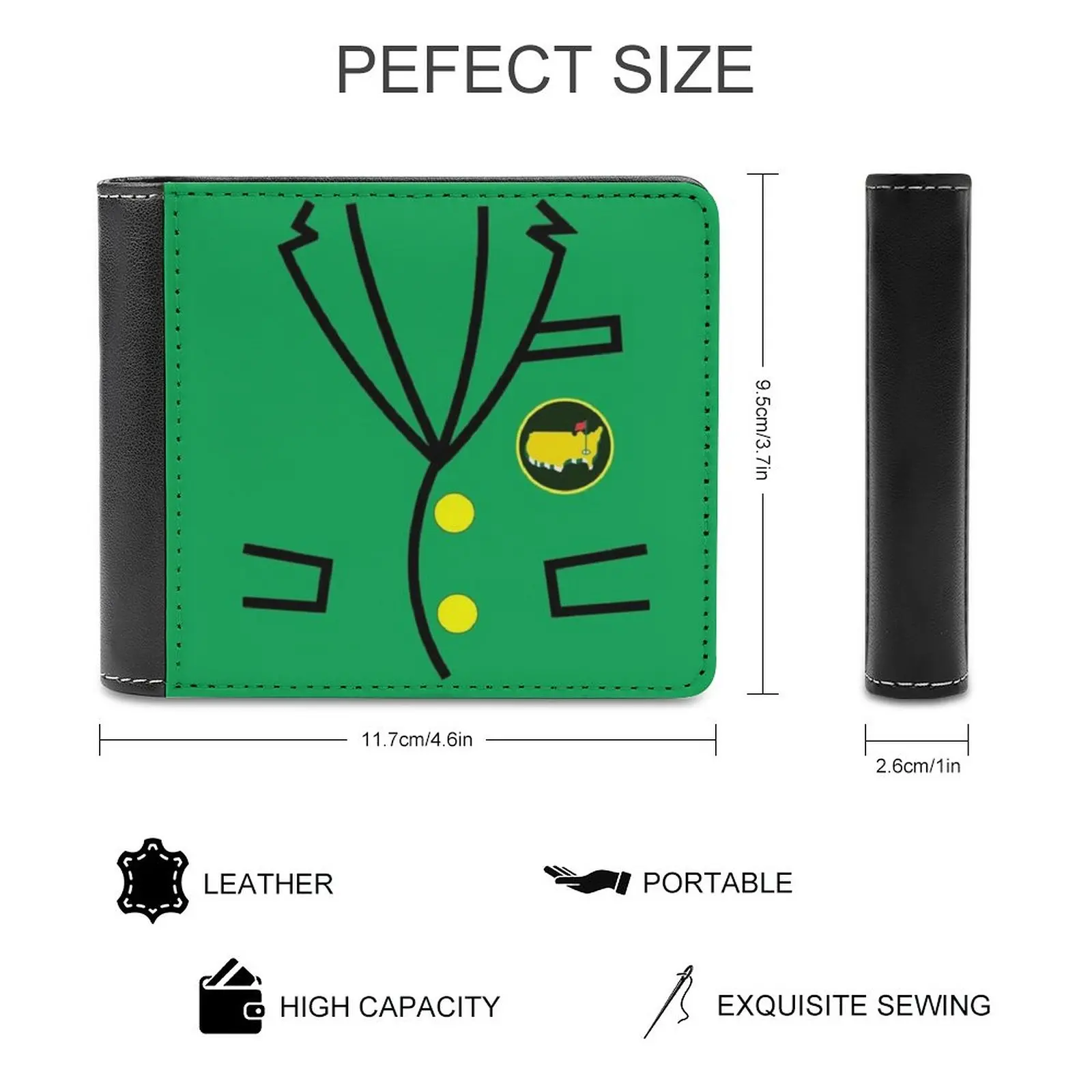 The Green Jacket Master Golf New Men Wallets Pu Leather Men Purse High Quality Male Wallet Golf Golfer Golfing Masters The