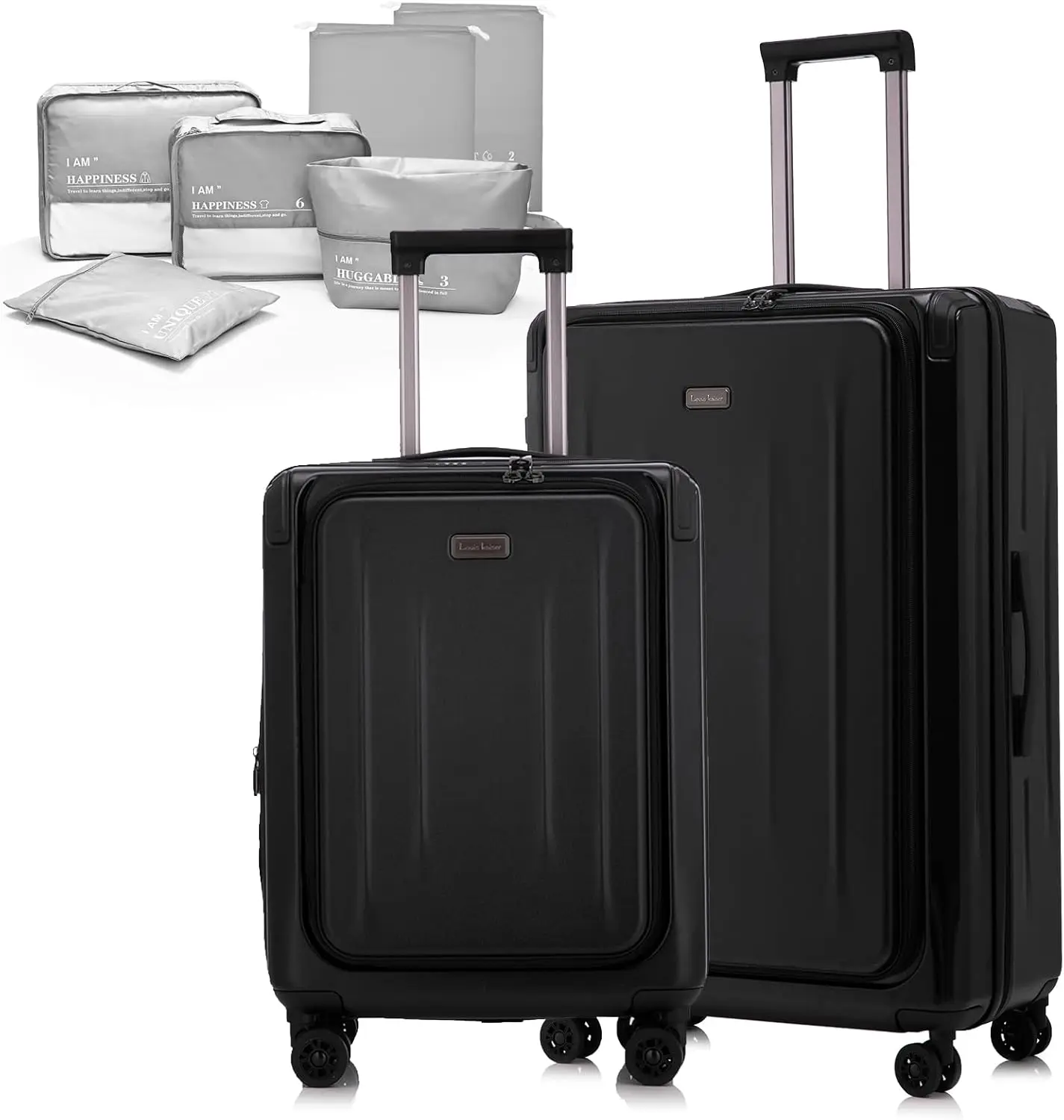 20/29インチ プレミアム キャリーオン ラゲージセット、ABS+PCハードシェル、静音ホイール、TSAロック、トップオープン、6点セット