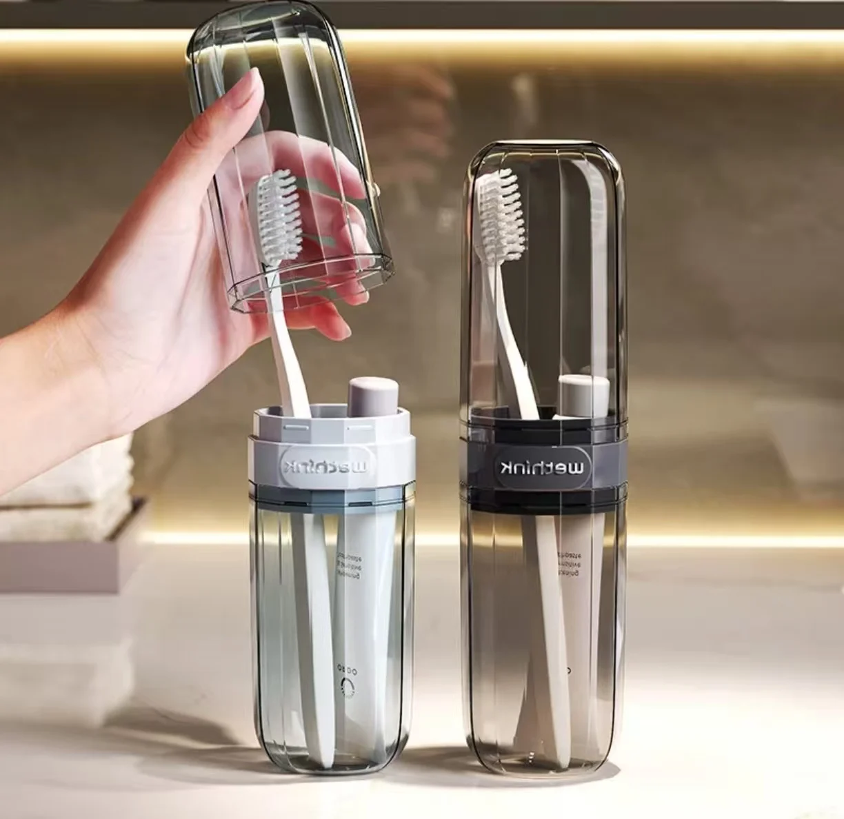 Travel Portable Toothbrush Case Leakproof Electric Toothpaste Storage Cup Outdoor Wash Accessory