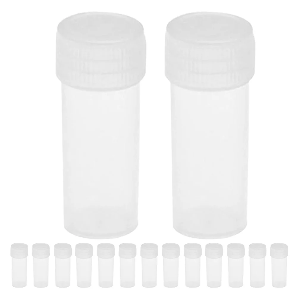 

100Pcs Sample Bottles Plastic Test Tubes Durable PP Material Sealing Bottles for Travel Camping Powder Organizer