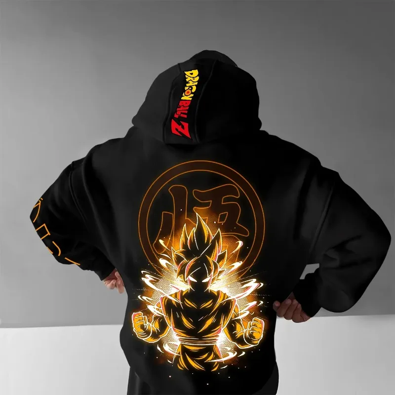 

Dragon Ball Trend Explosion Hot Animation Peripheral Trend Versatile Sweater Autumn and Winter Men's Women Loose Hooded Sweater