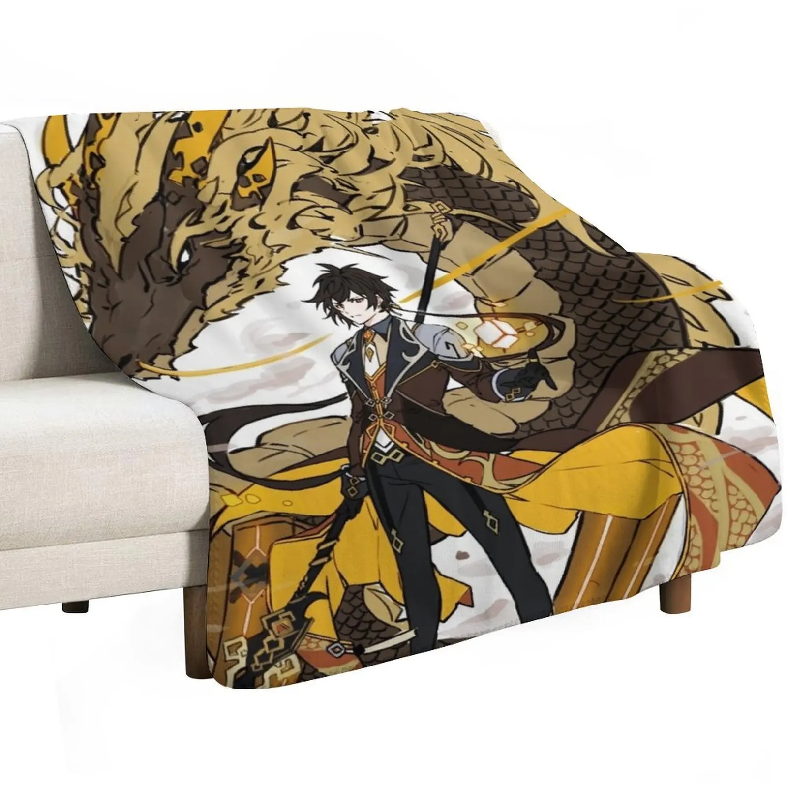Zhongli Geo Archon Throw Blanket Sofa Quilt Decorative Throw Luxury For Baby Large Decoratives Blankets