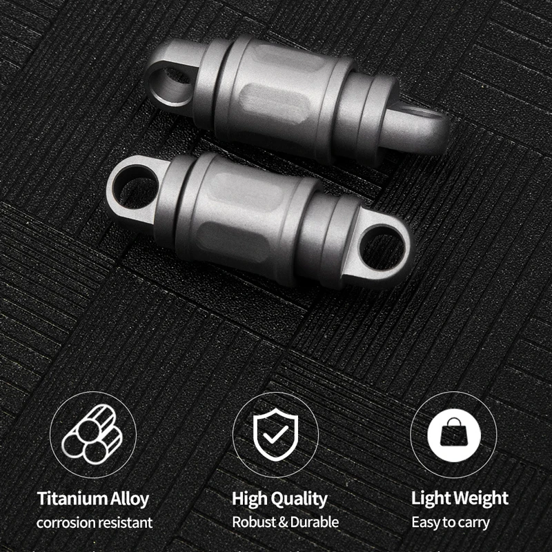 EDC Titanium Alloy 360° Rotatable Quick Release Keychain Carabiner Clip Keyring Car Key Holder Package Knife Box Cutter for Gift