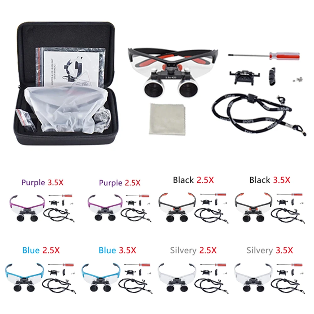 

Hot Sale 3.5X/2.5X Head Eyeglasses Magnifier Glass Loupe Surgery Surgical Magnifying Glasses