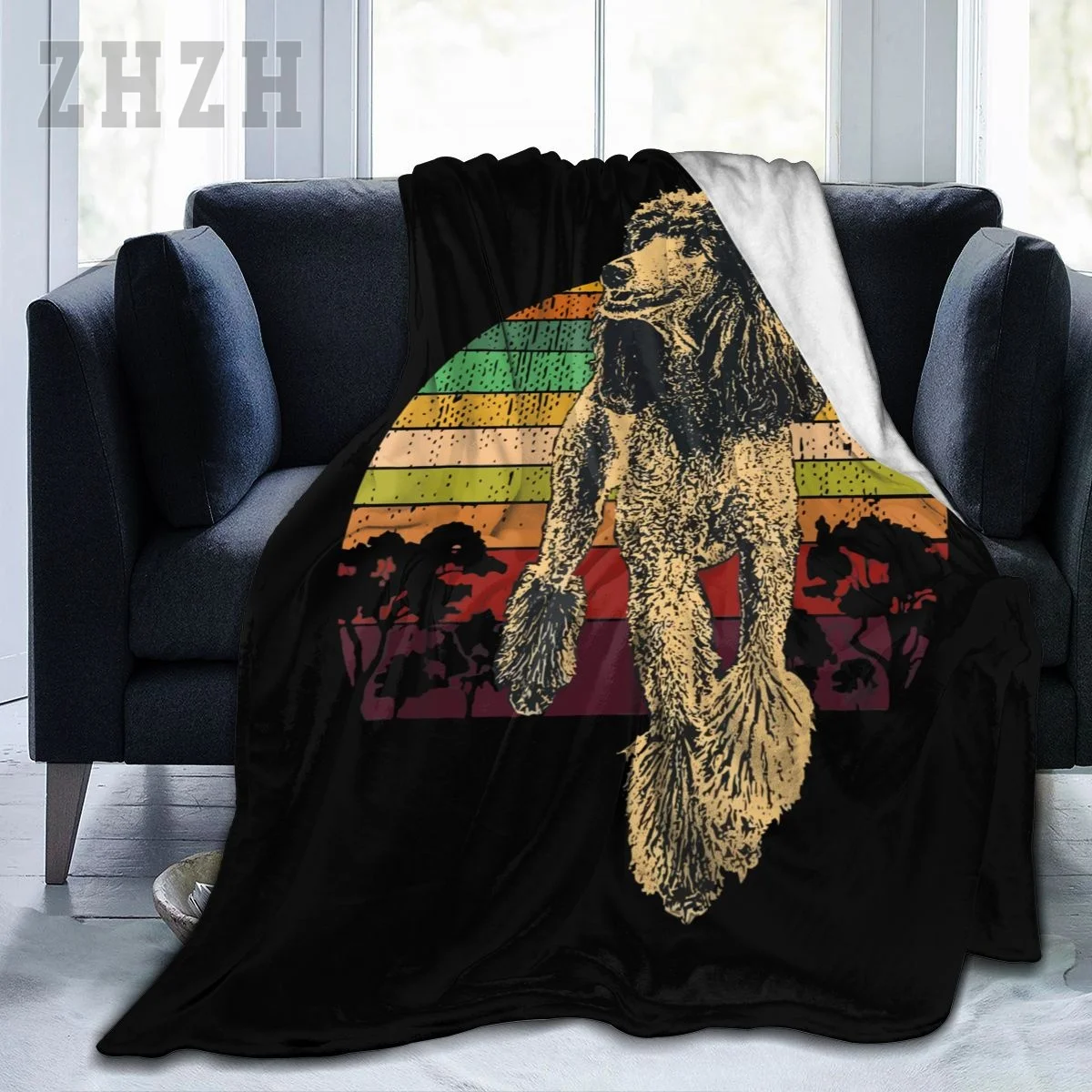 Blanket Poodle Dog Breed Flannel Multifunction Outdoor Camping Sofa Cover Keep Warm