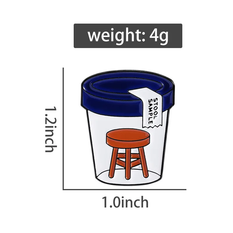 Funny "Stool Sample" Enamel Pin Brooch Medical Humor Pun Badge for Nurses Lab Technicians Denim Jackets view 4