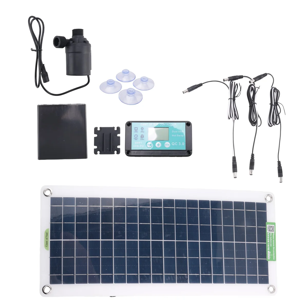 

50W Solar Water Pump DC12V 800L/H Low Noise Solar Water Fountain Pump Garden Family Water Fountain Irrigation Pump RV