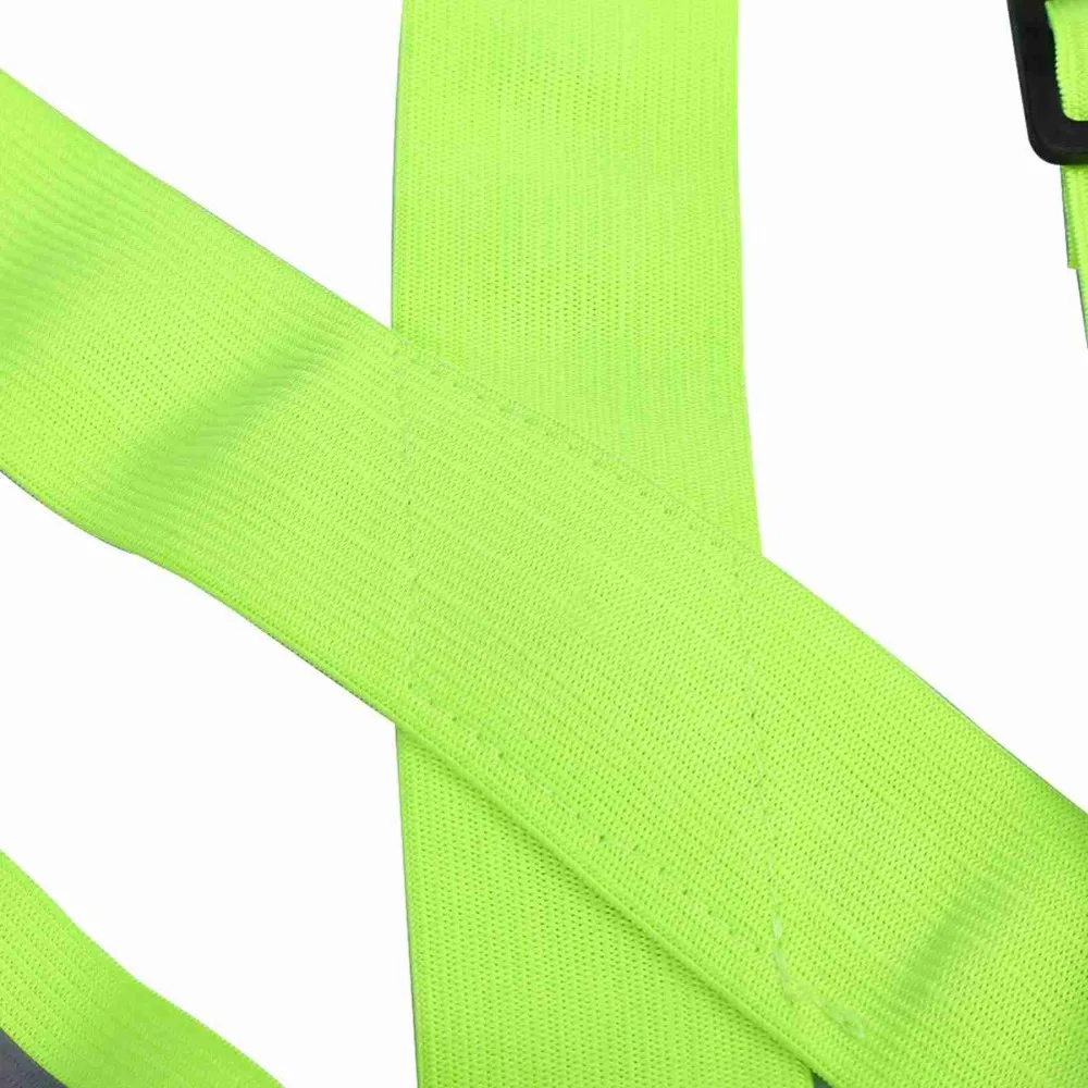 2pcs Adjustable Strap Reflective Safety Vest Unisex Design Elastic Band High Visibility Vest Green Color Warning Safety Vest
