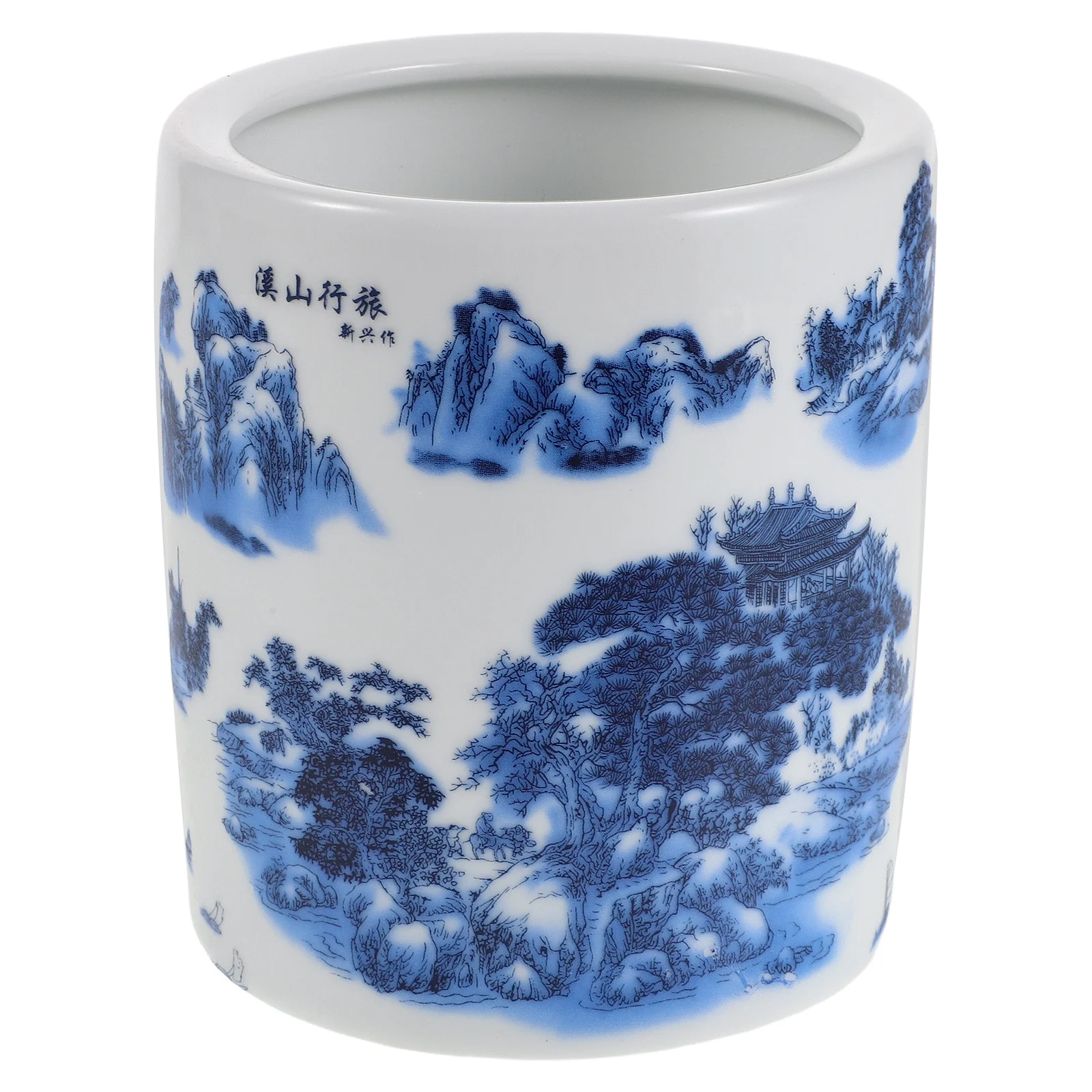 

Blue and White Porcelain Utensil Holder Chinoiserie Vase Style Chopstick and Spoon Storage Jar for Kitchen Counter Cooking