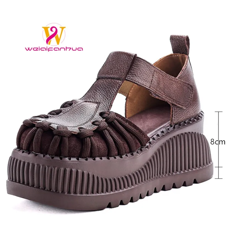 

Women's Leather Slip-on Shoes, 2026 New Style, Front-covered Shoes, Roman-style Sandals, Retro Women's Shoes Platform Shoes