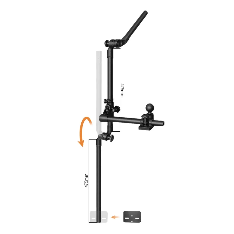 VINmounts Livescope Transducer-Stangenhalterung für Kajak, Einstellbare Tiefe 360° °   Drehbarer Transducer, Bohrbasis mit 1,5'' Kugel