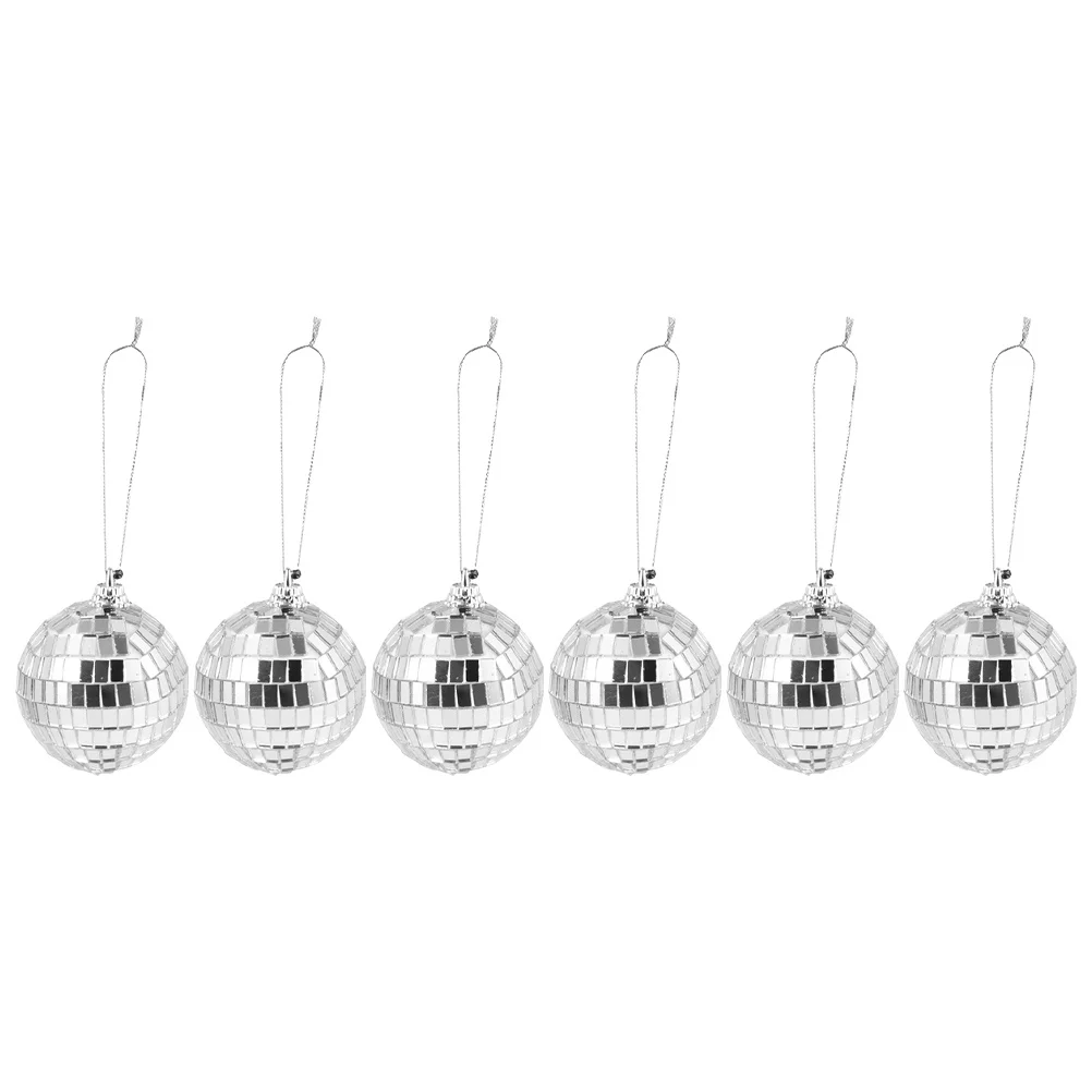 

6Pcs Hanging Christmas Disco Ball Pendants Mirror Surface Xmas Tree Ornaments Reusable Party Decorations Christmas Balls