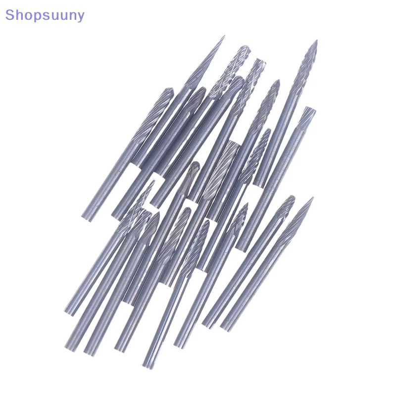 [SU]Tungsten Carbide Rotary File Hard Alloy Rotary Bur Drill Bit 3mm Shank Engraving Cutter Grinding Head For Metal And Plastic