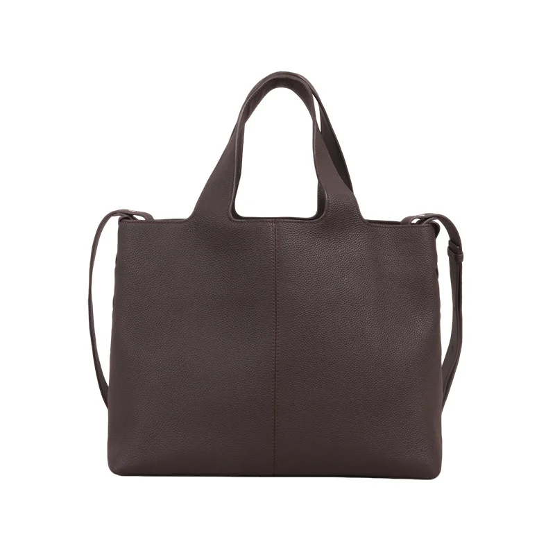 2026 Nieuwe Toplaag Koeienhuid Grote Capaciteit Draagtas Dames Eenvoudige Casual Geweven Crossbody Tassen High-End Lederen Commuter handtassen