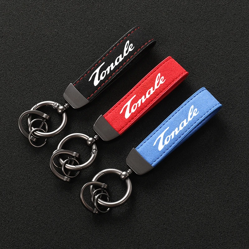 Suede Metal Buckle Car Keychain Business Gift with Logo keyring For Alfa Romeo Tonale Car Accessories