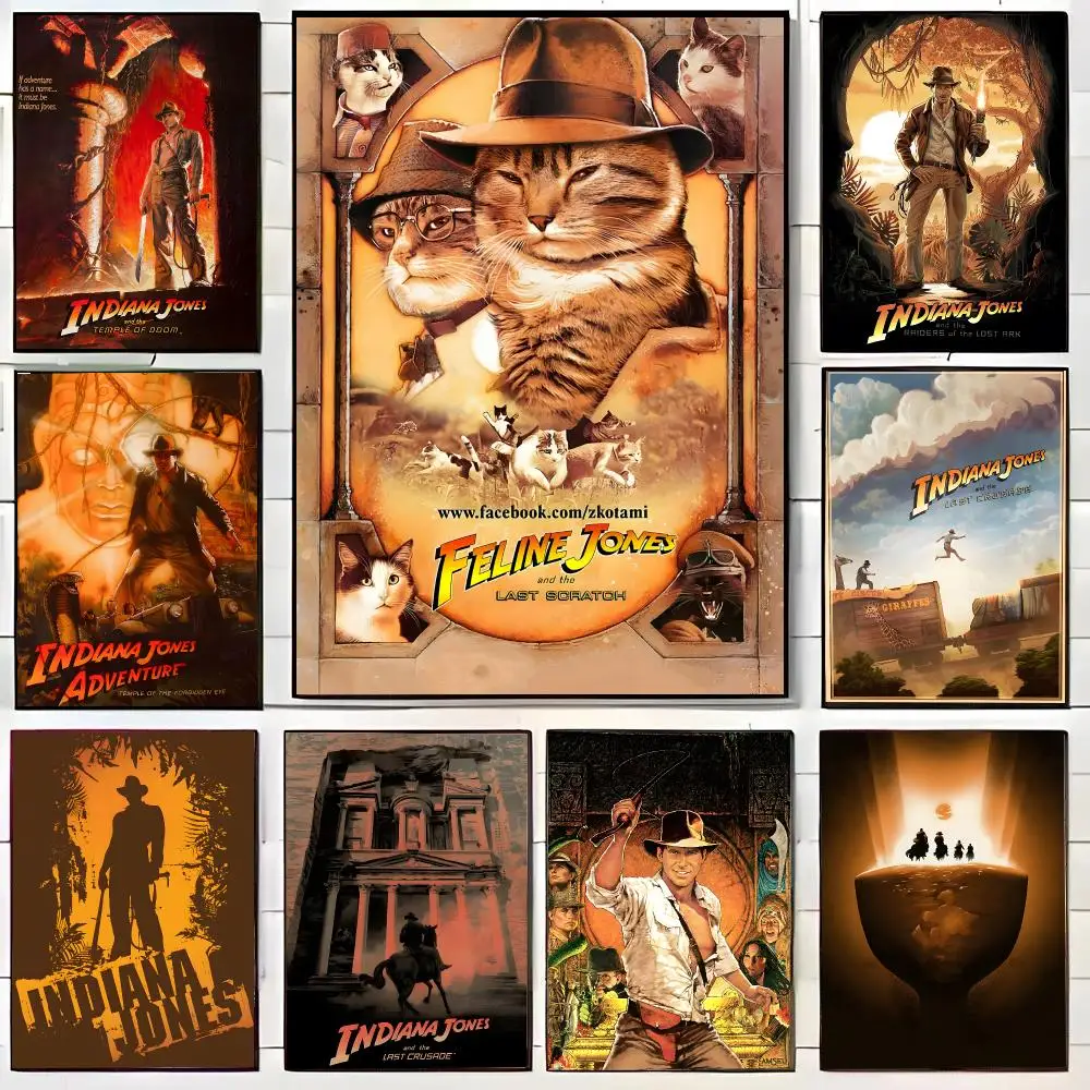 Indiana Jones Poster HD Self-Adhesive Wall Decals For Living Room & Bedroom Home Decor Gift